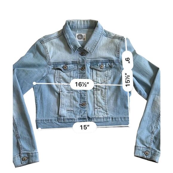 Vintage 90s Papaya Womens Cropped Button Denim Jacket Size M - Picture 4 of 10